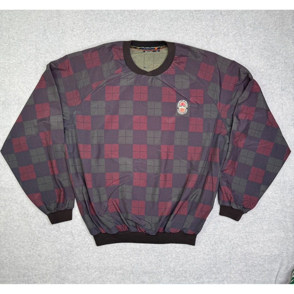 Sunice Mens XL Plaid Golf Windbreaker Pullover Rancho Las Palmas Country Club